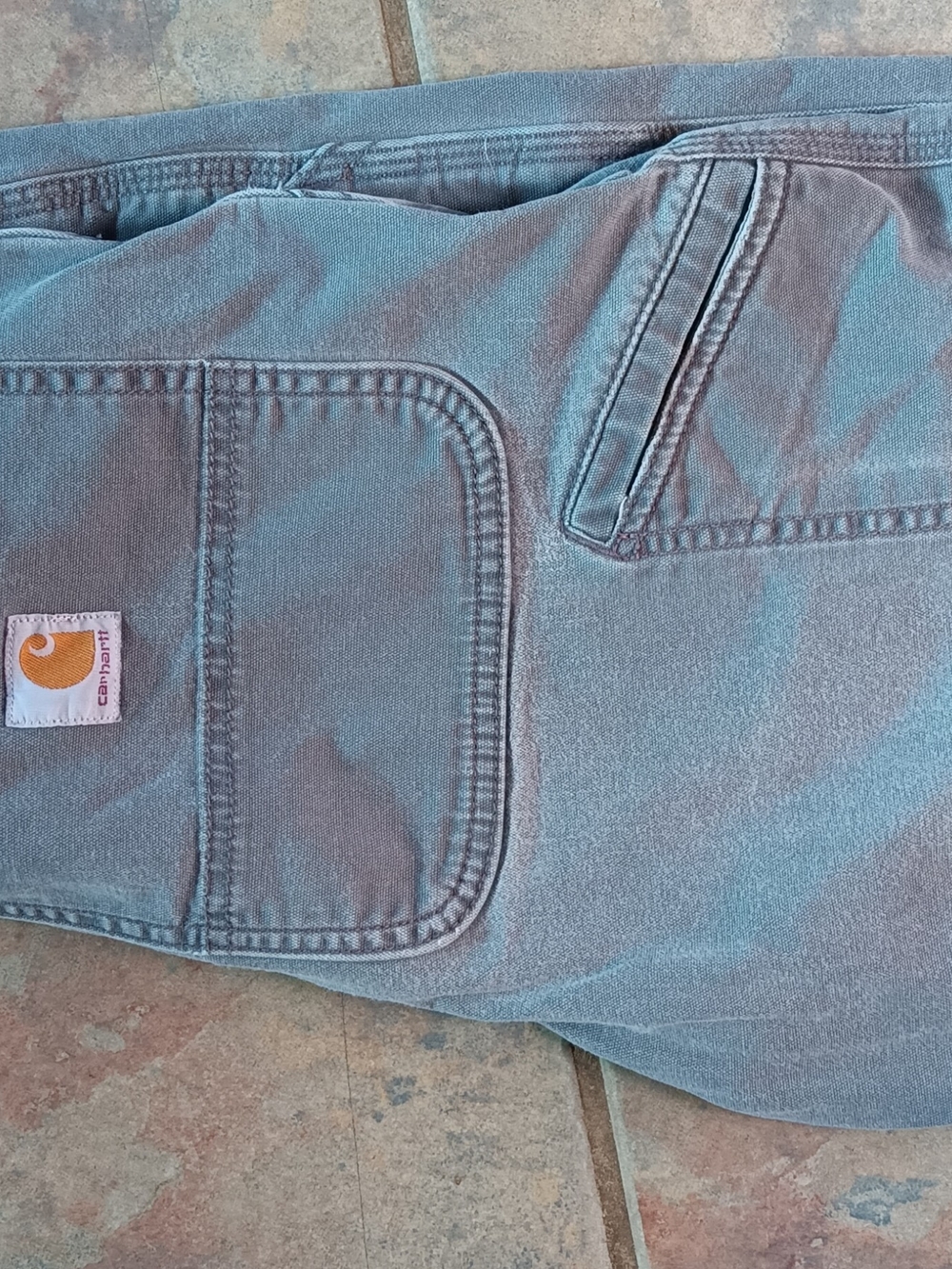Carhartt Men's Faded Blue Relaxed Work Jeans with Utility Pocket